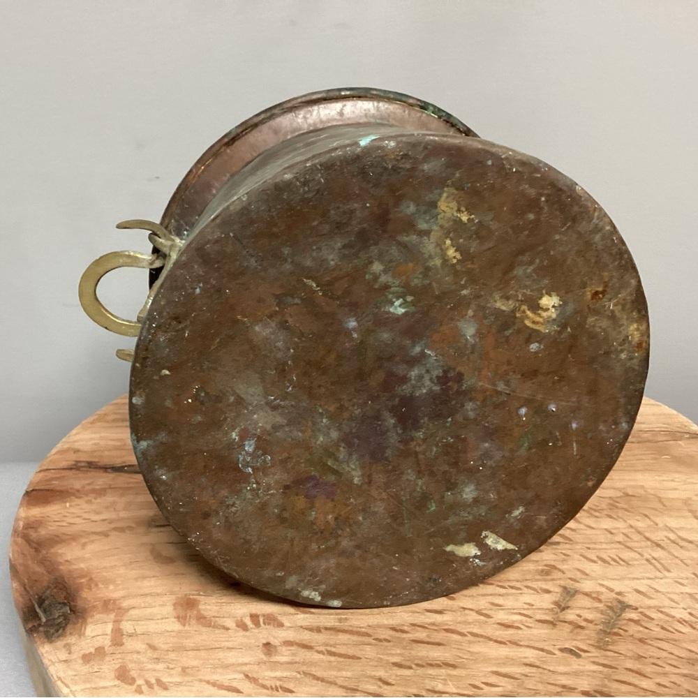 🟡 Vintage (Antique - ?)Copper Pot - Brass Handles - Beautiful Patina - Rare - Picture 9 of 14